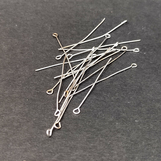 5 cm Silver Eye Pins for Making Earrings and Jewellery (25 Pcs) - 96-25