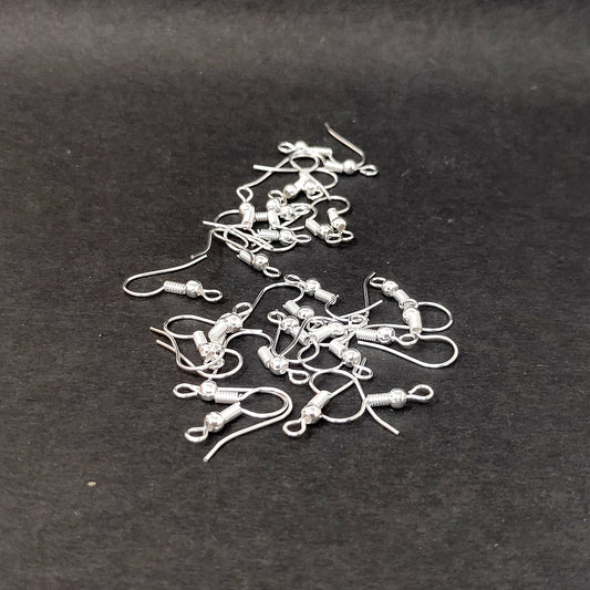 Silver Earring Fish Hooks for Making Earrings (25 Pcs) - 96-29