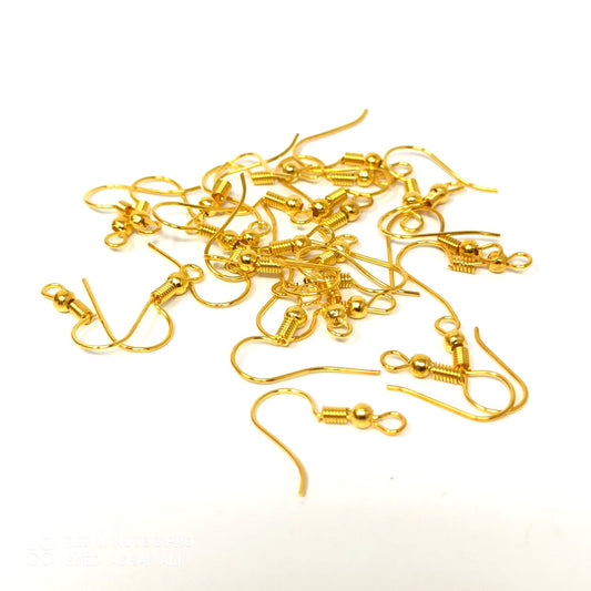 Golden Earring Fish Hooks for Making Earrings (25 Pcs) - 96-31