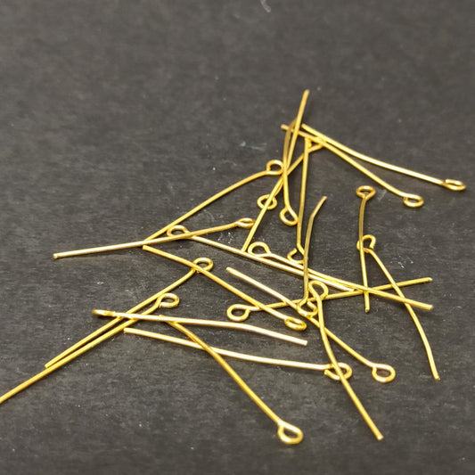 3.3 cm Golden Eye Pins for Making Earrings and Jewellery (25 Pcs) - 96-32