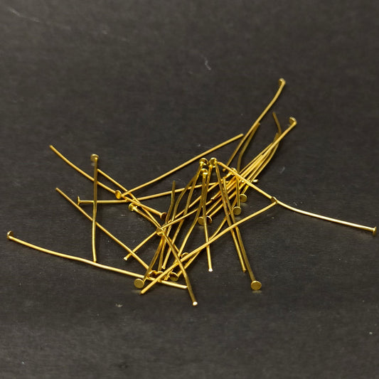 5 cm Golden Head Pins for Making Earrings and Jewellery (25 Pcs) - 96-33