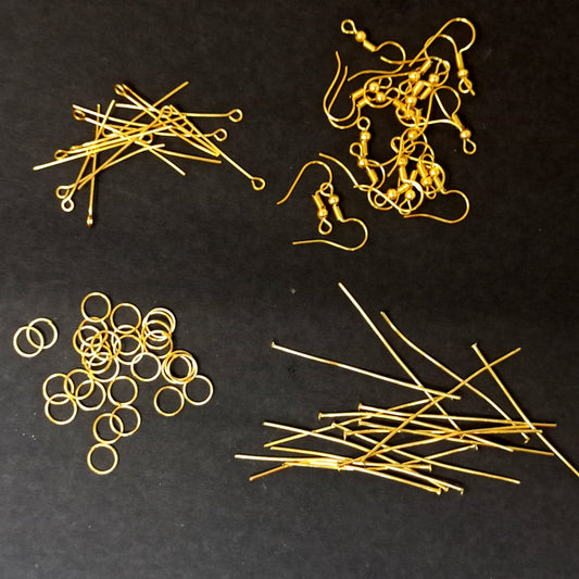 Golden Earring Findings Combo for making Earrings - 96-35