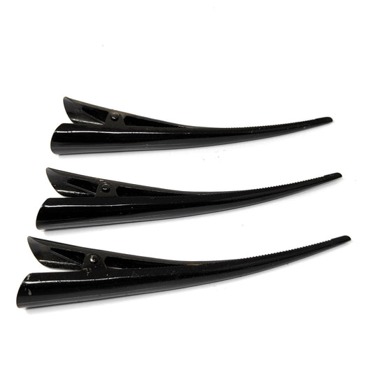 Anokhi Ada Black Large Metal Alligator Hair Clip for Girls and Women (Set of 3 Hair Clips)