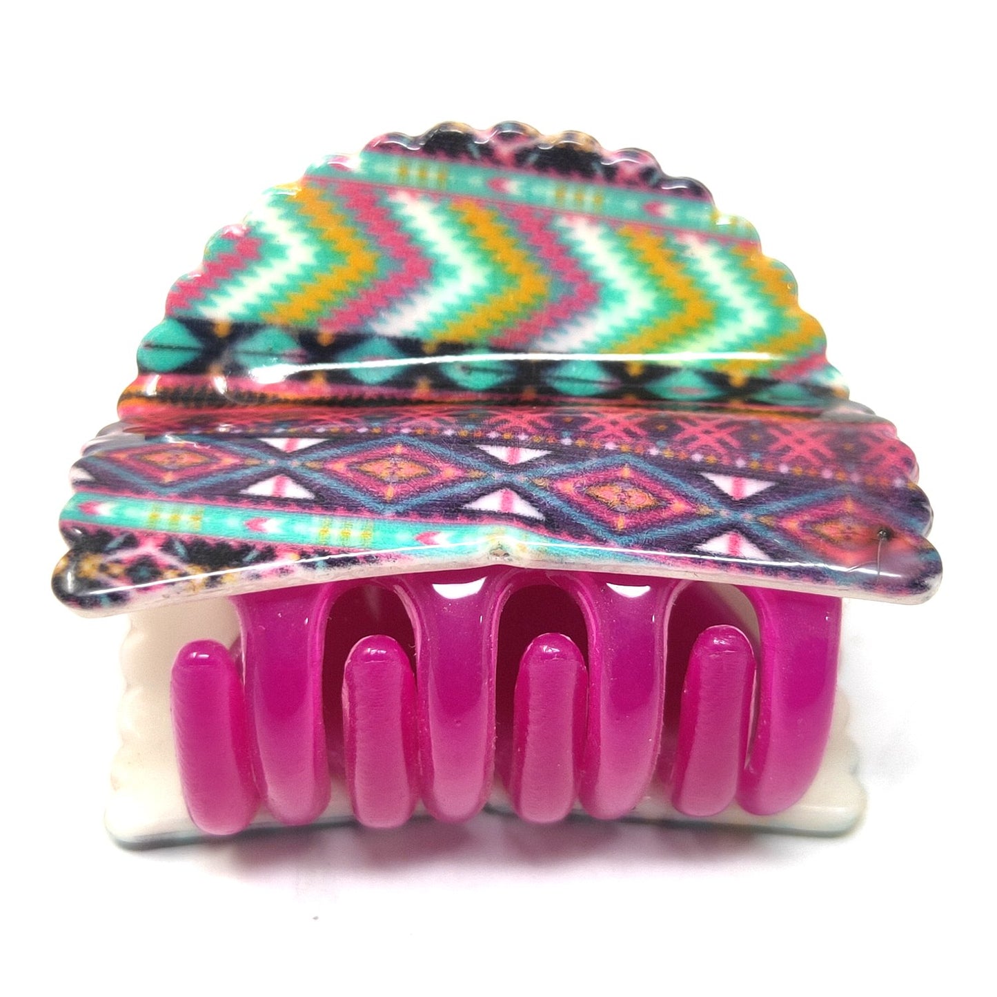 Textured Fancy Plastic Hair Clutcher / Hair Claw for Girls and Women (98-01 L Clutcher)