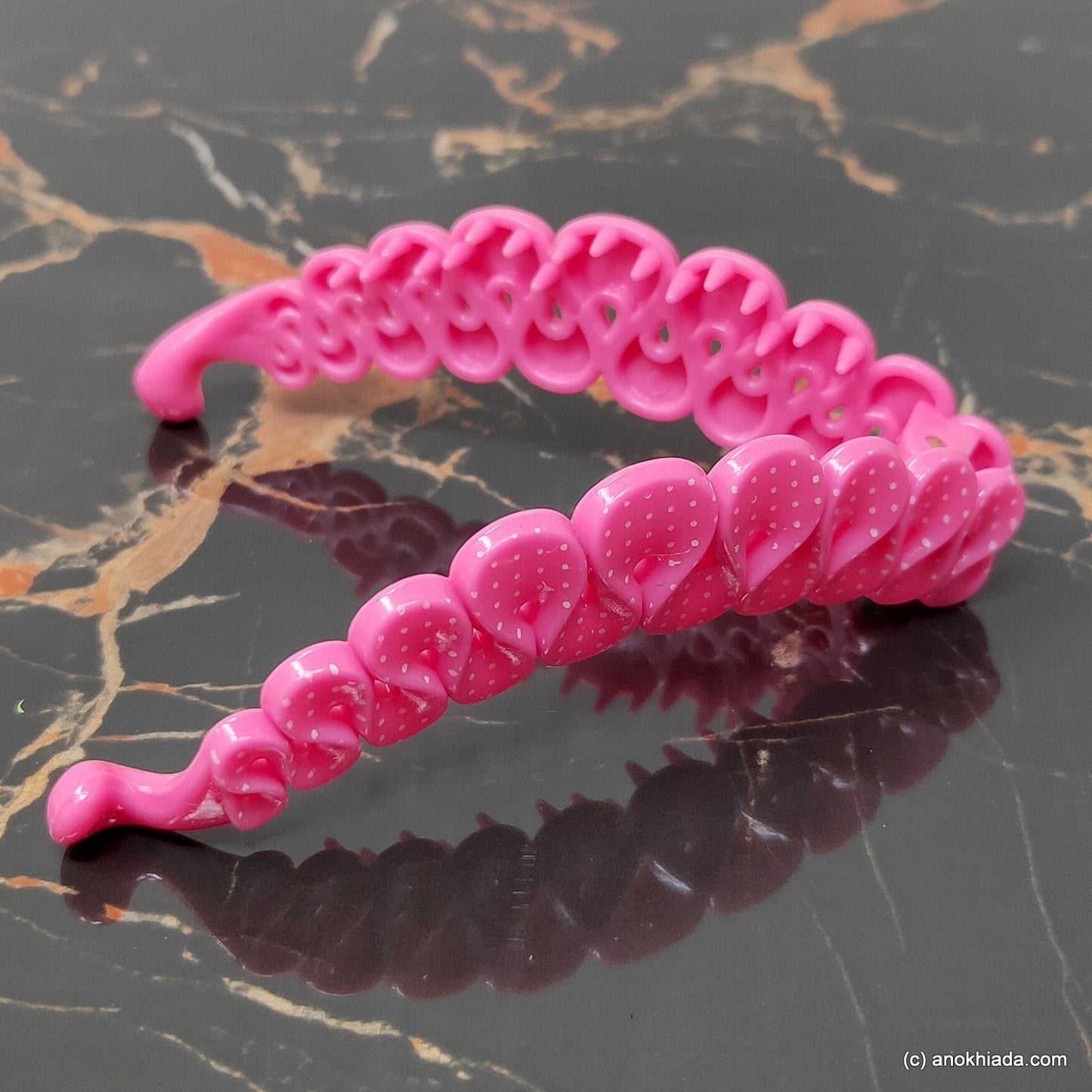 Ruffle Design Small Pink Banana Hair Clip for Girls & Woman (98-15e Banana Hair Clips)