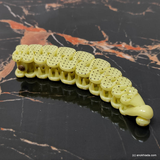 Ruffle Design Small Olive Green Banana Hair Clip for Girls & Woman (98-15g Banana Hair Clips)