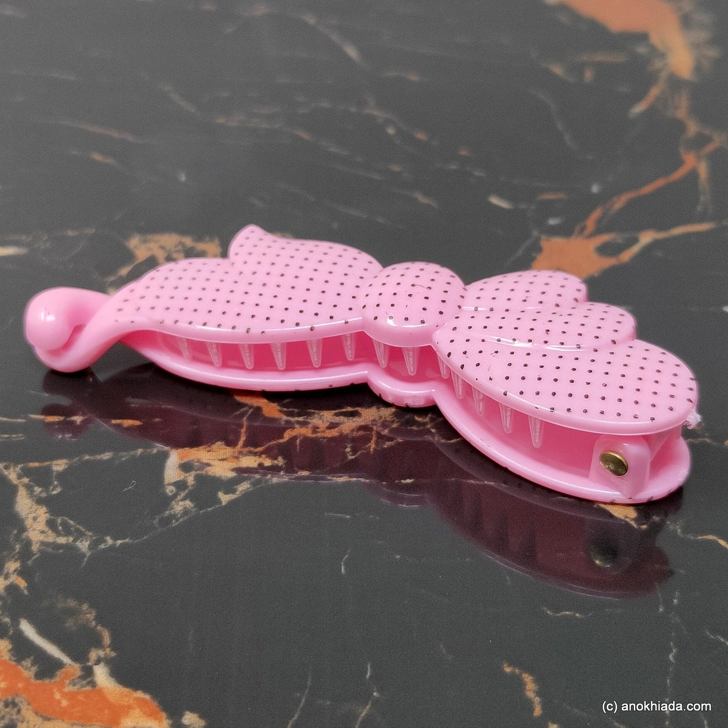 Butterfly Design Small Baby Pink Banana Hair Clip for Girls & Woman (98-16a Banana Hair Clips)