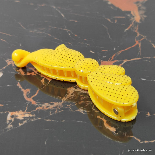 Butterfly Design Small Yellow Banana Hair Clip for Girls & Woman (98-16b Banana Hair Clips)