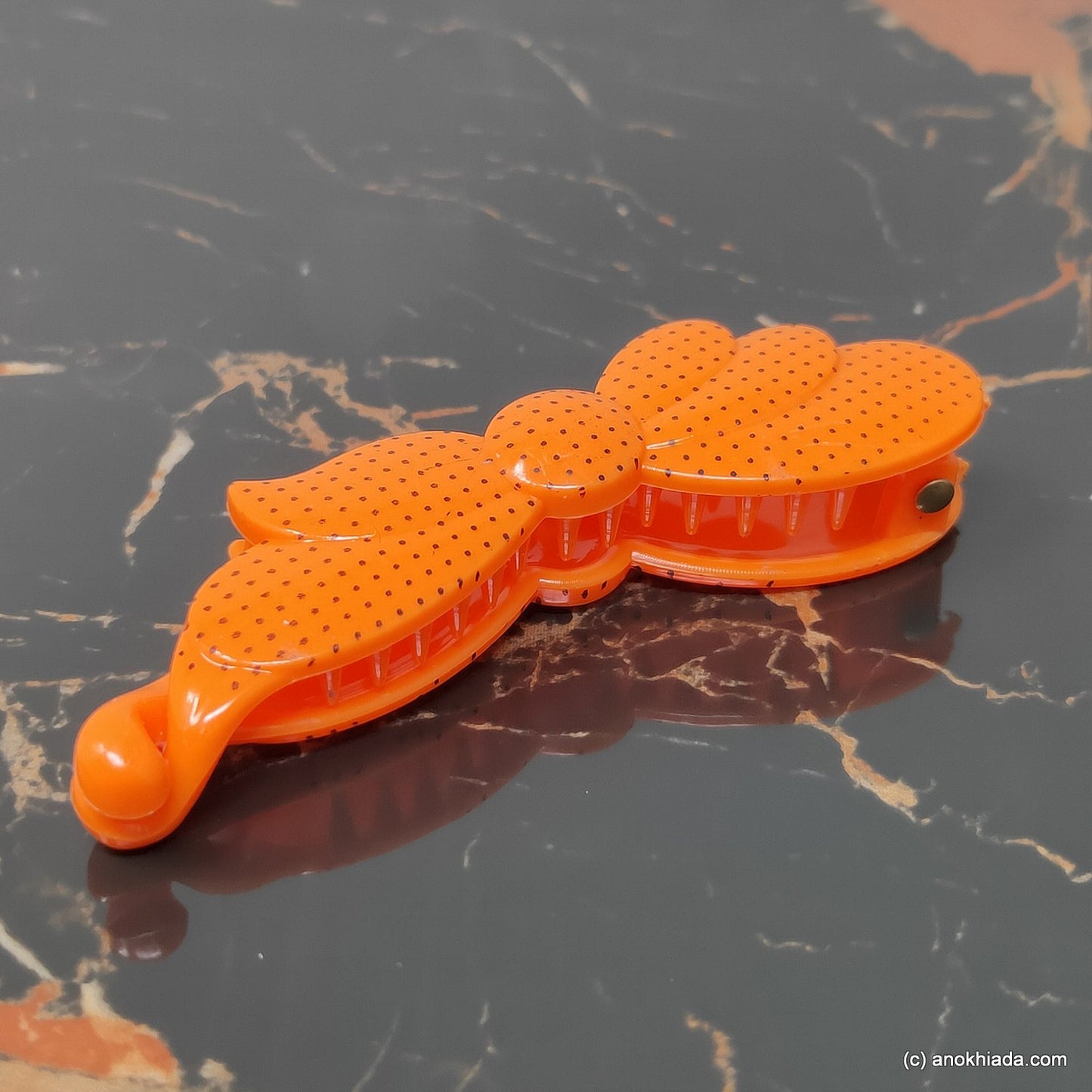 Butterfly Design Small Orange Banana Hair Clip for Girls & Woman (98-16c Banana Hair Clips)