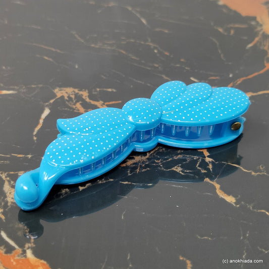 Butterfly Design Small Blue Banana Hair Clip for Girls & Woman (98-16f Banana Hair Clips)