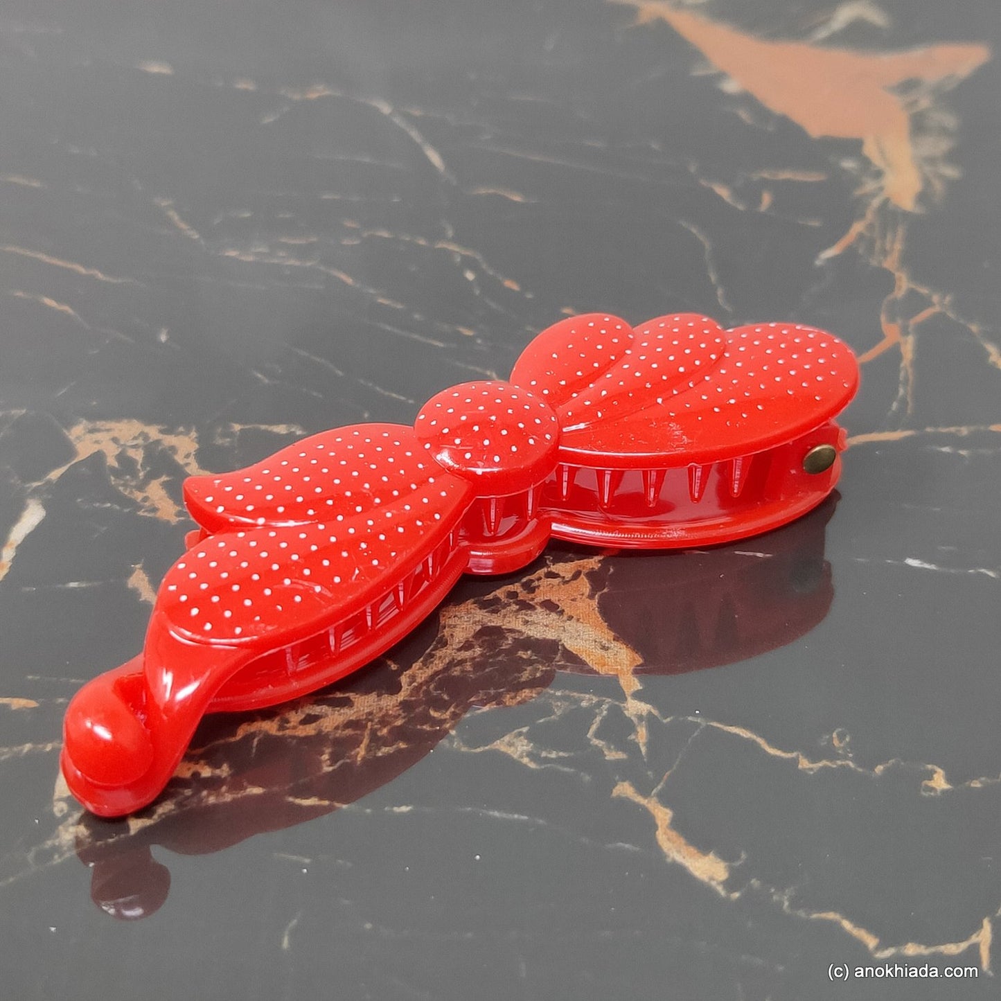 Butterfly Design Small Red Banana Hair Clip for Girls & Woman (98-16h Banana Hair Clips)
