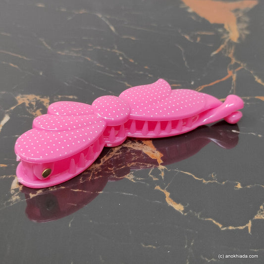 Butterfly Design Small Pink Banana Hair Clip for Girls & Woman (98-16j Banana Hair Clips)