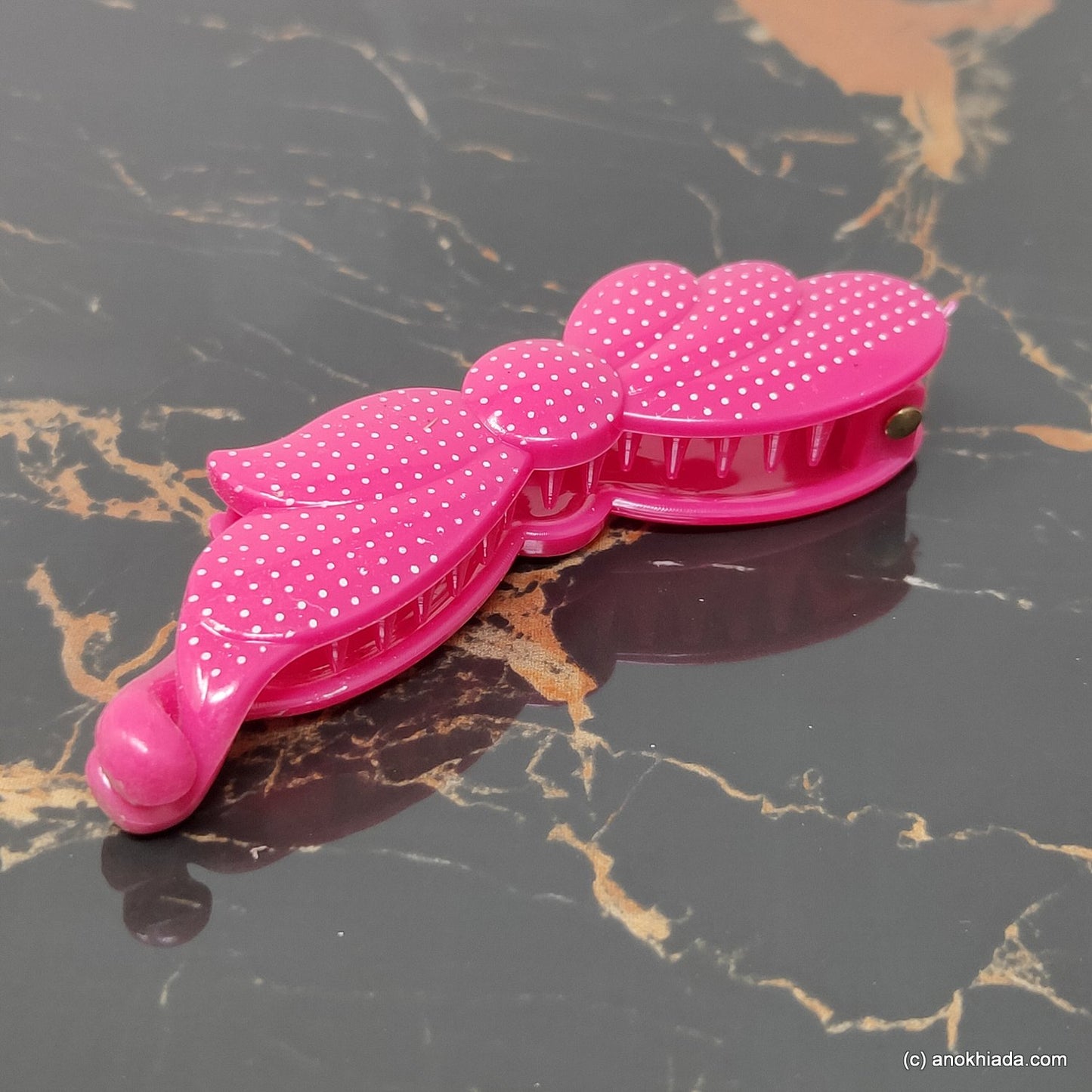 Butterfly Design Small Hot Pink Banana Hair Clip for Girls & Woman (98-16l Banana Hair Clips)