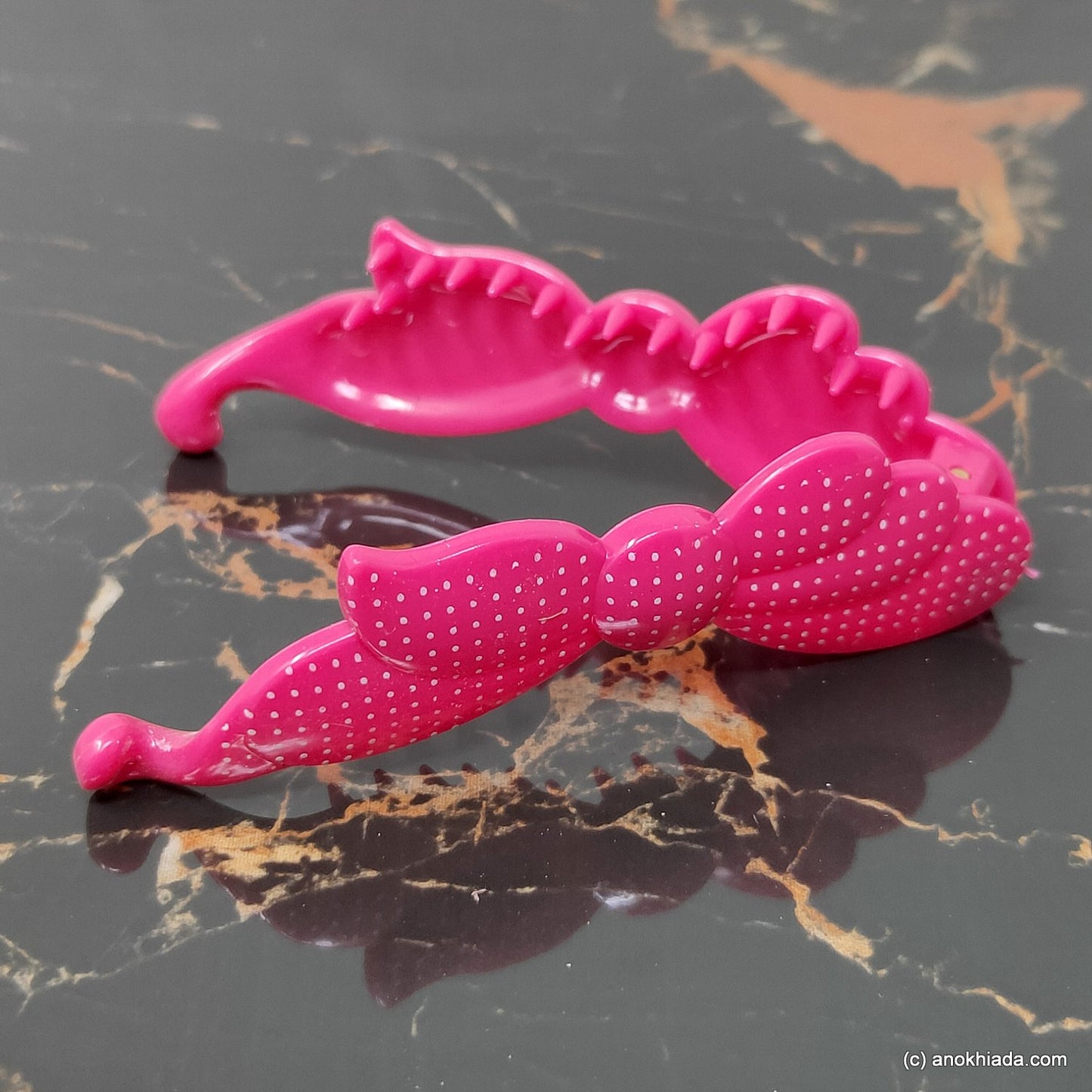 Butterfly Design Small Hot Pink Banana Hair Clip for Girls & Woman (98-16l Banana Hair Clips)