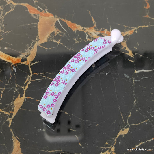 Floral Print Banana Hair Clip for Girls & Woman (98-18c Banana Hair Clips)