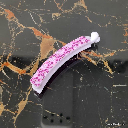 Floral Print Banana Hair Clip for Girls & Woman (98-18e Banana Hair Clips)