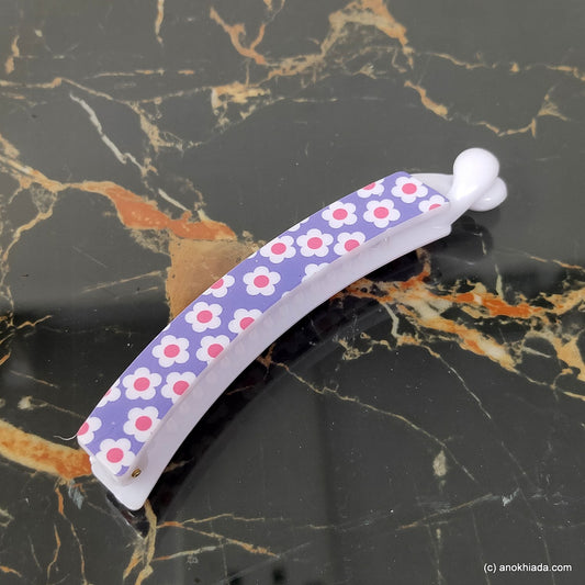 Floral Print Banana Hair Clip for Girls & Woman (98-19d Banana Hair Clips)
