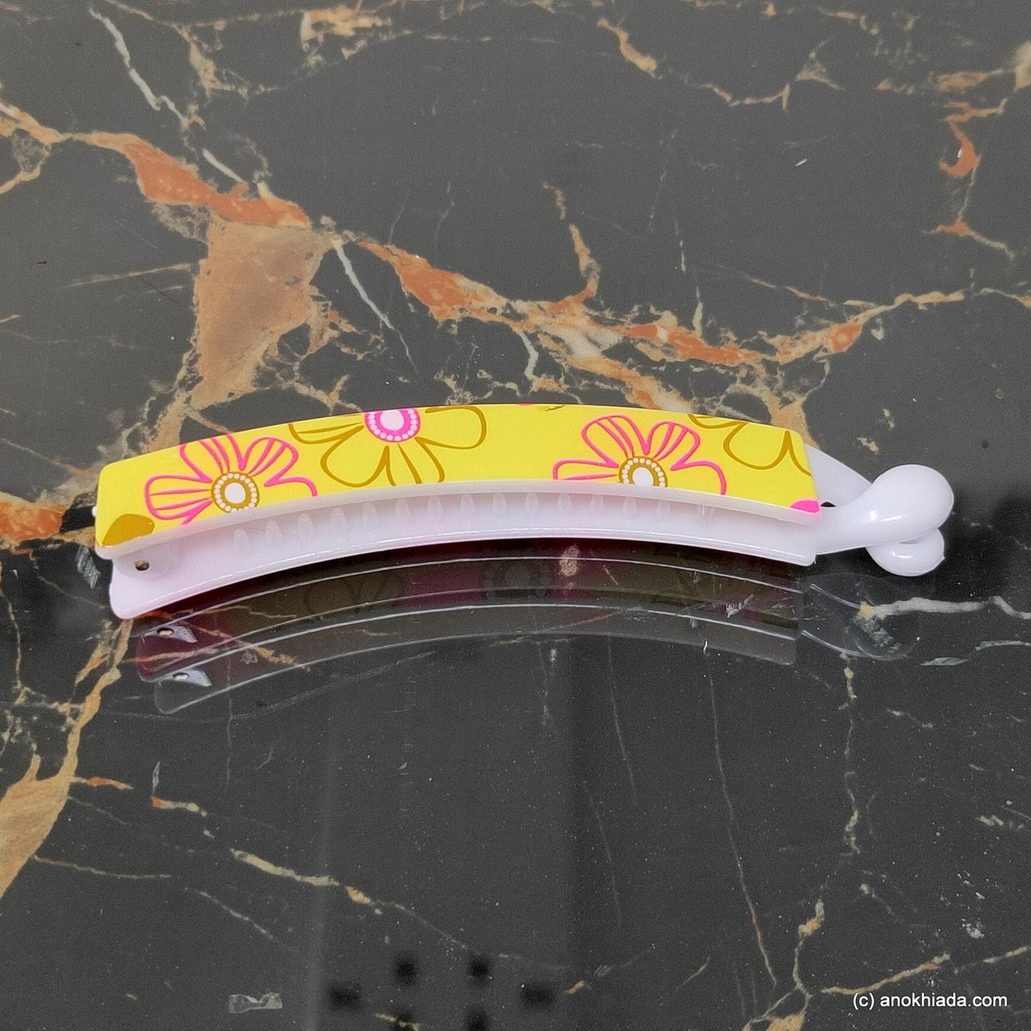 Floral Print Multi-Color Banana Hair Clip for Girls & Woman (Set of 6, 98-20 Banana Hair Clips)