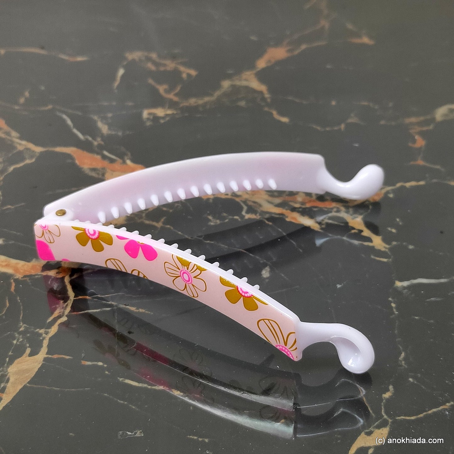 Floral Print Banana Hair Clip for Girls & Woman (98-20b Banana Hair Clips)