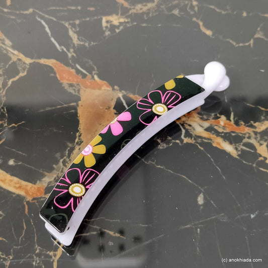 Floral Print Banana Hair Clip for Girls & Woman (98-20c Banana Hair Clips)