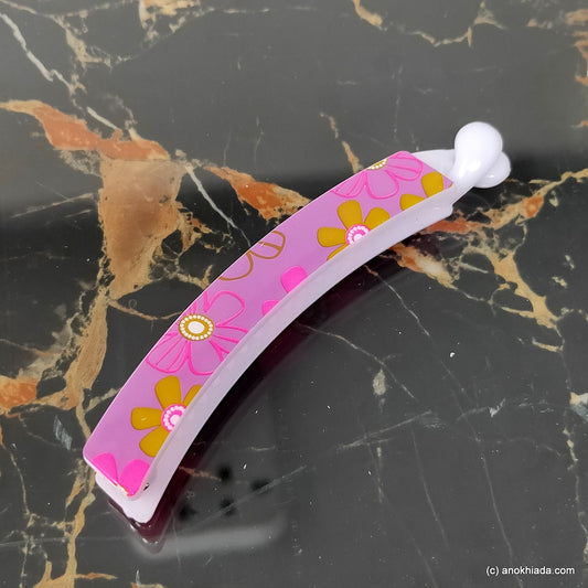 Floral Print Banana Hair Clip for Girls & Woman (98-20d Banana Hair Clips)