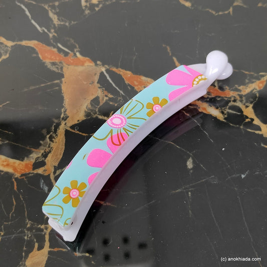 Floral Print Banana Hair Clip for Girls & Woman (98-20e Banana Hair Clips)