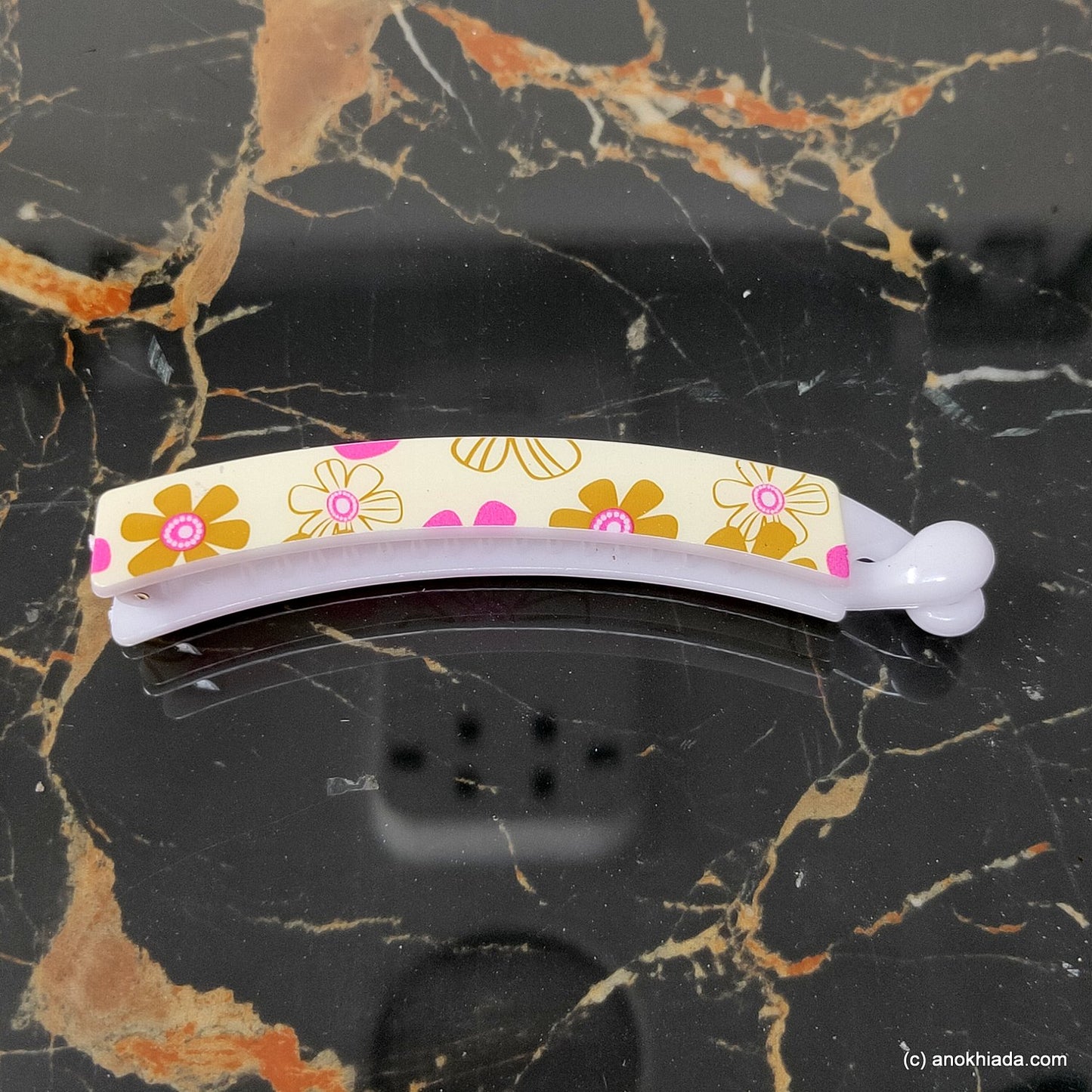 Floral Print Banana Hair Clip for Girls & Woman (98-20f Banana Hair Clips)