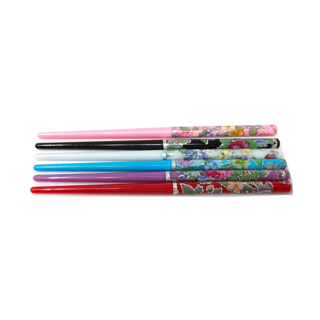 Anokhi Ada Plastic Printed Juda Stick for Girls and Women (Multi-Colour, Set of 6 Juda Sticks) 099