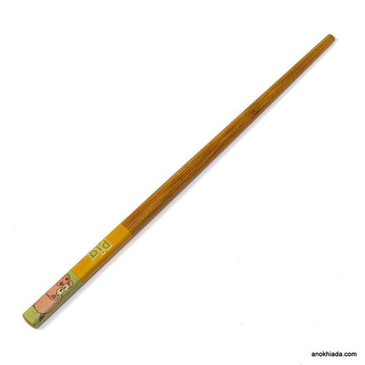 Anokhi Ada Pig Print Wooden Juda Stick/Bun Stick - (99-18F Juda Stick)