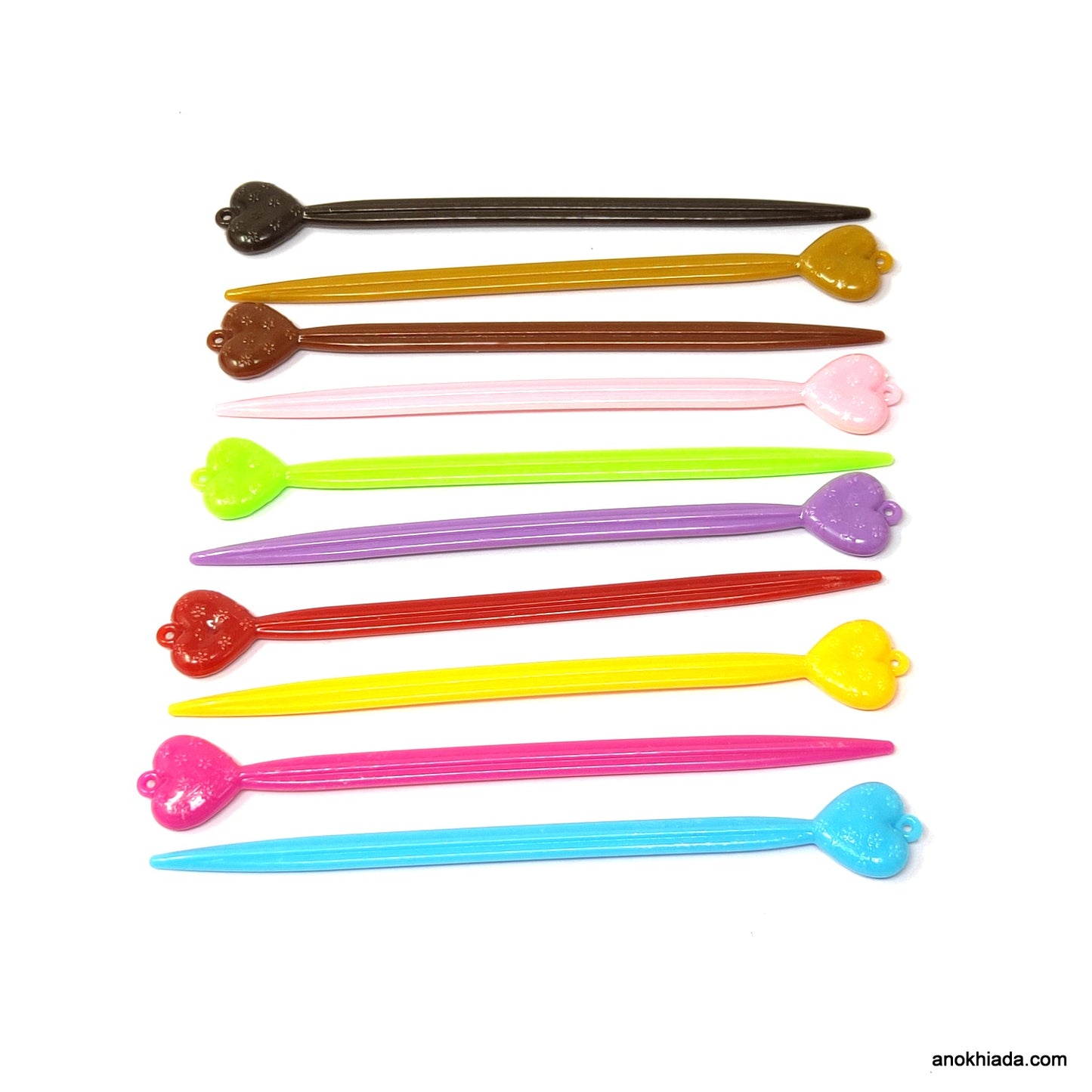 Anokhi Ada Plastic Juda Sticks/Bun Sticks for Girls and Women (Multi-Colour, Set of 10 Bun Sticks)  - (99-26 Juda Stick)