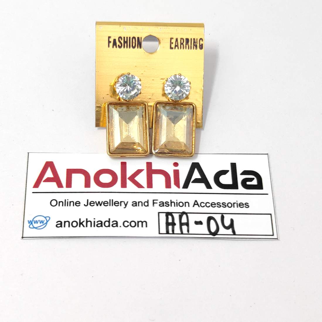 Anokhi Ada Metal Drop Earrings for Girls and Women (Golden)-AA-04