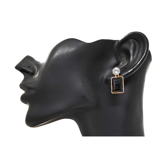 Anokhi Ada Metal Drop Earrings for Girls and Women (Matte Black)-AA-06