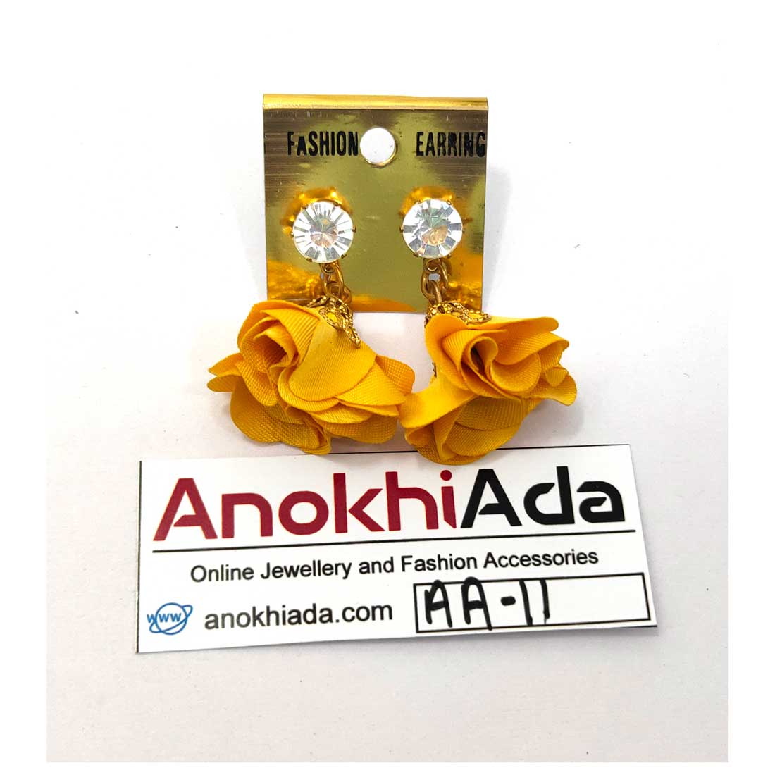 Anokhi Ada Metal Drop Earrings for Girls and Women (Tuscan sun Yellow)-AA-11
