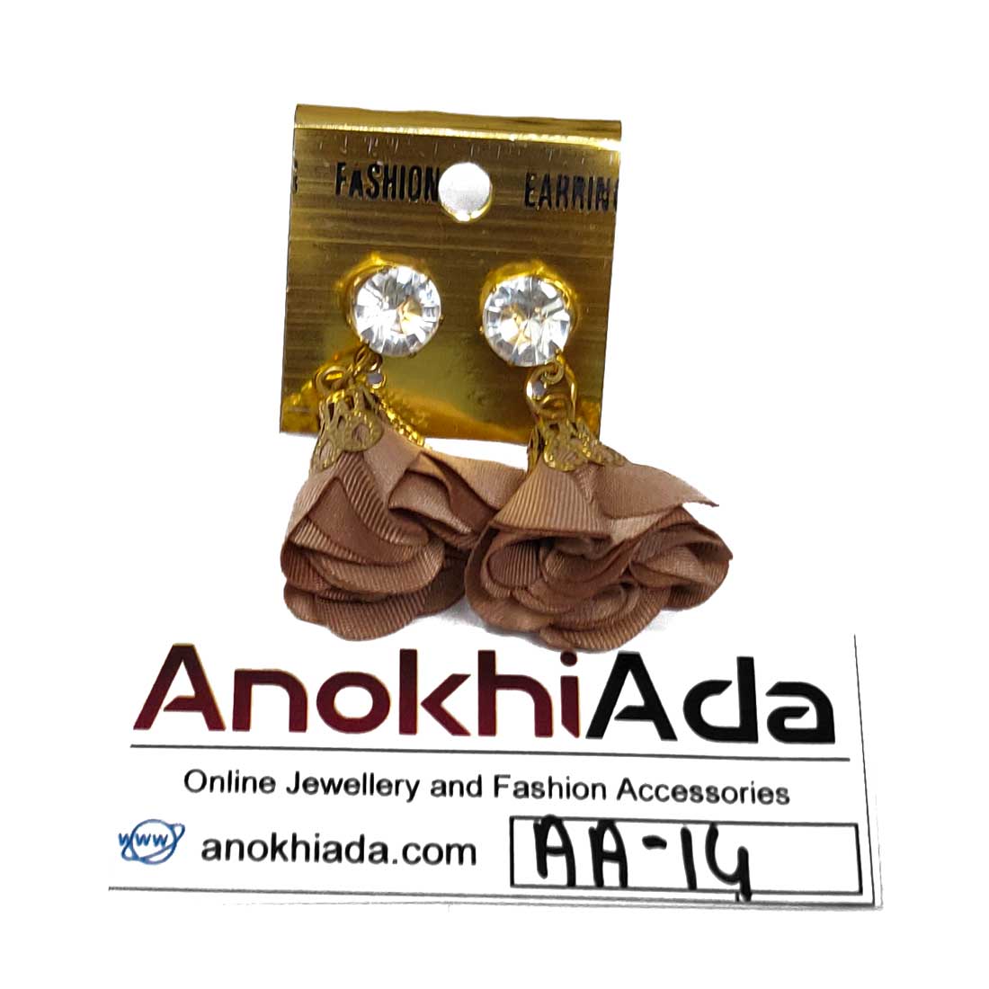 Anokhi Ada Metal Drop Earrings for Girls and Women (Tortilla Brown)-AA-14