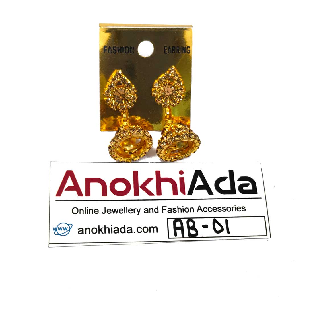 Anokhi Ada Metal Chandelier Earrings for Girls and Women (Golden)-AB-01