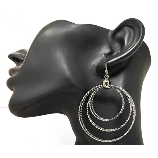 Anokhi Ada Metal Drop and Dangle Earrings for Girls and Women (Silver)-AC-01