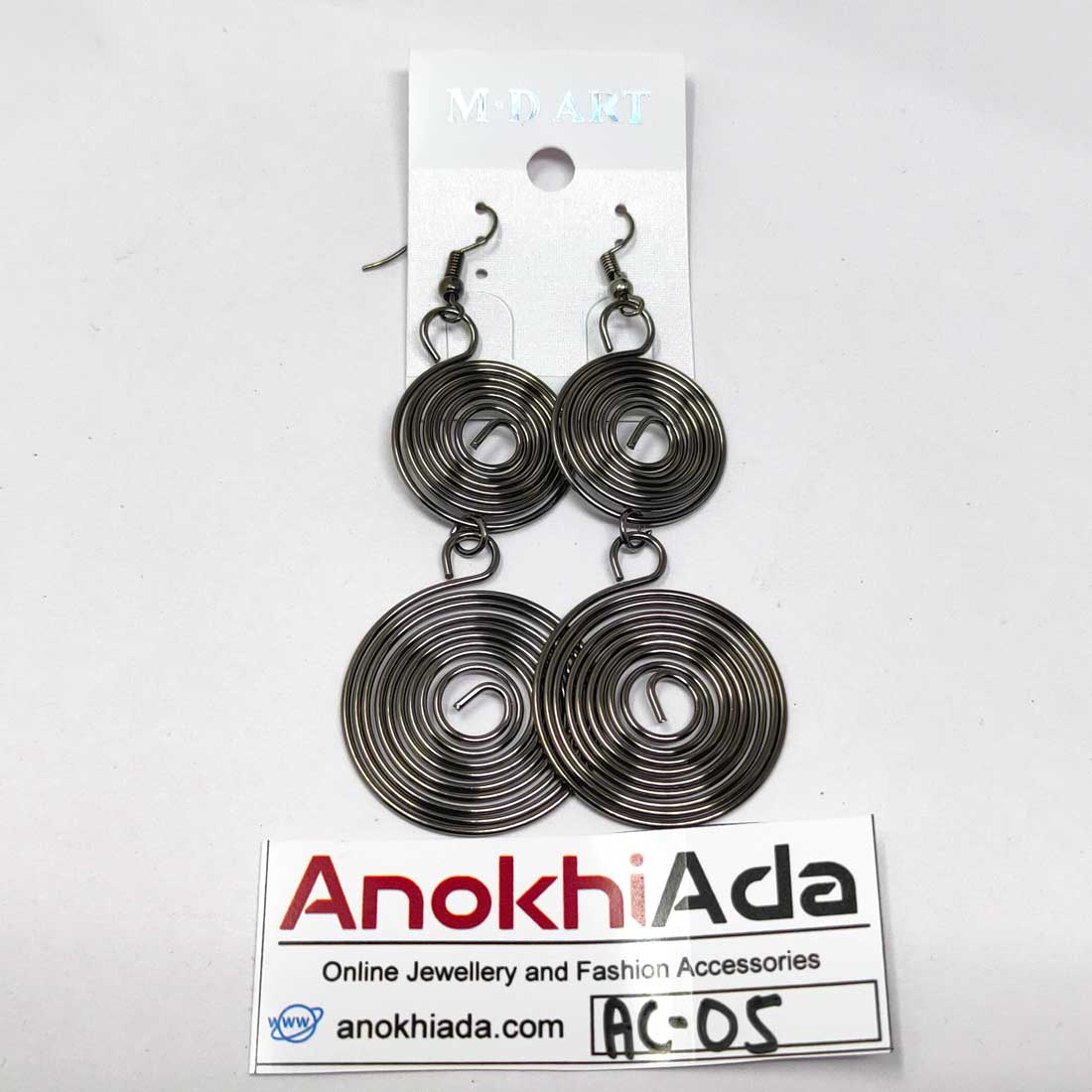 Anokhi Ada Metal Drop and Dangle Earrings for Girls and Women (Silver)-AC-05