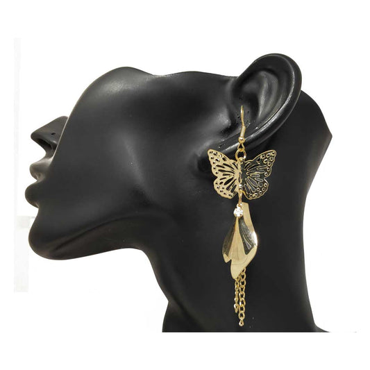 Anokhi Ada Metal Drop and Dangle Earrings for Girls and Women (Golden)-AC-08