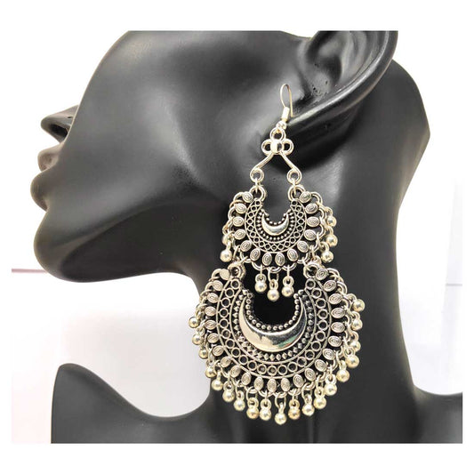 Anokhi Ada Metal Drop and Dangle Earrings for Girls and Women (Silver)-AC-09