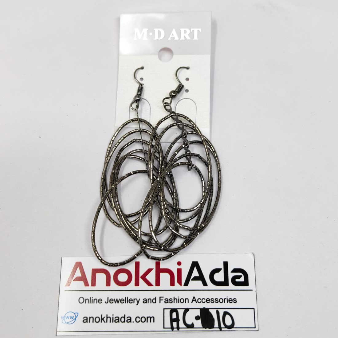 Anokhi Ada Metal Drop and Dangle Earrings for Girls and Women (Silver)-AC-10