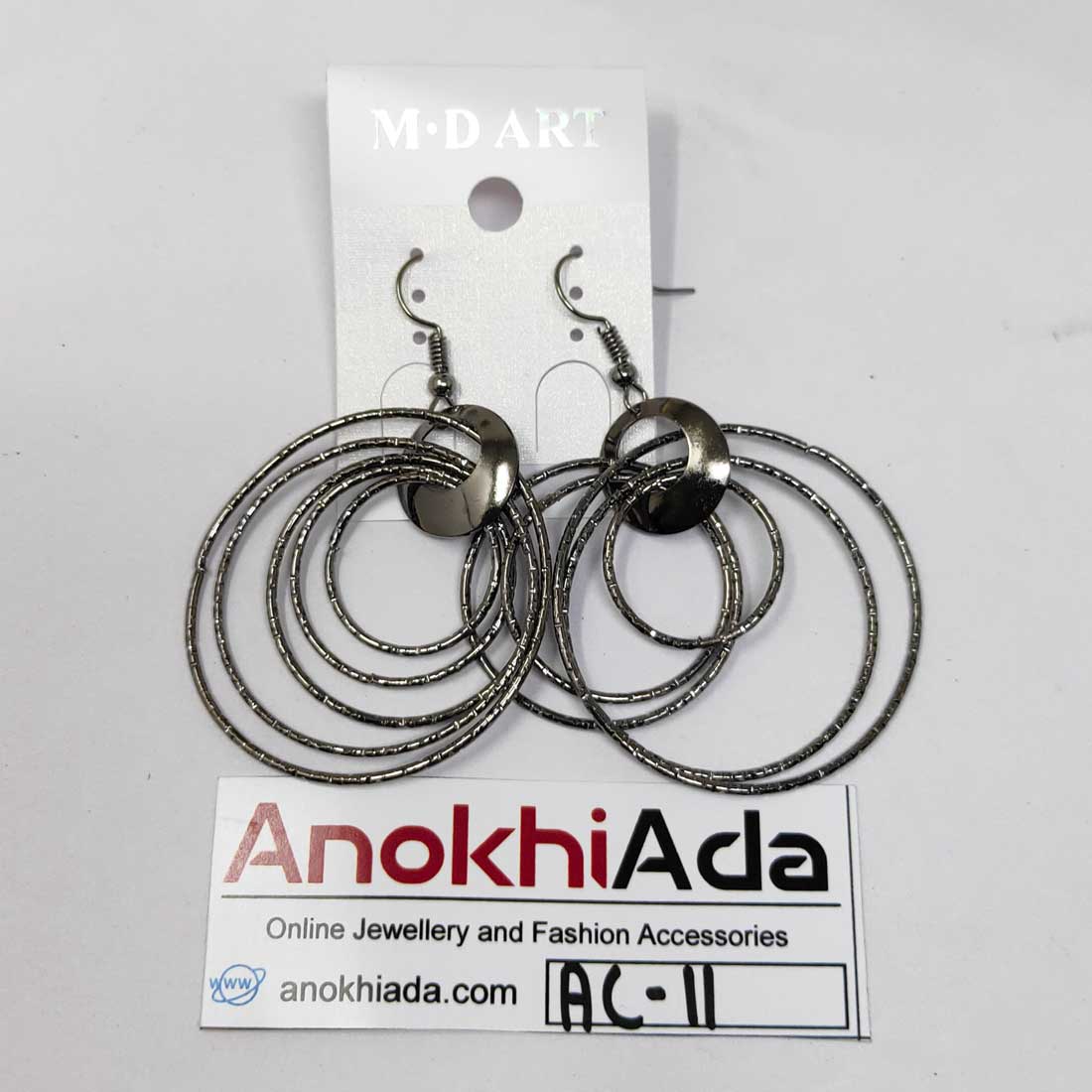 Anokhi Ada Metal Drop and Dangle Earrings for Girls and Women (Silver)-AC-11