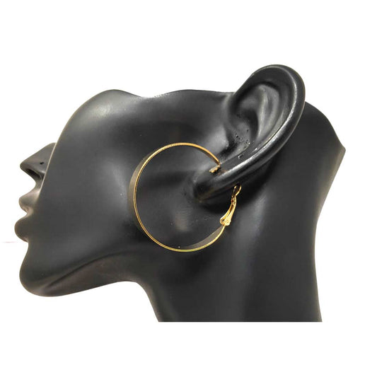 Anokhi Ada Metal Hoops Earrings for Girls and Women (Golden)-AC-12