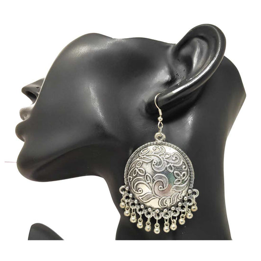 Anokhi Ada Metal Drop and Dangle Earrings for Girls and Women (Silver)-AC-14