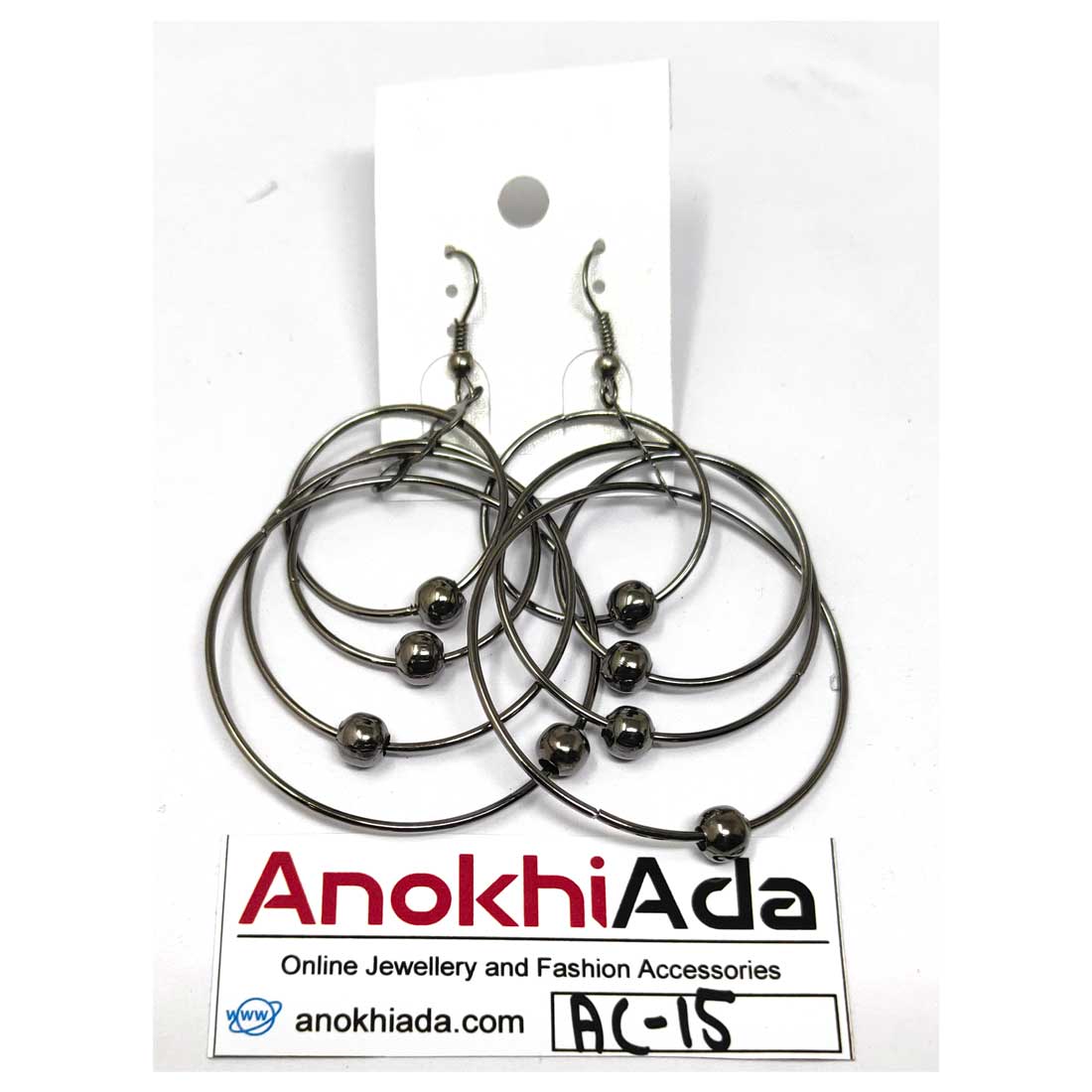 Anokhi Ada Metal Drop and Dangle Earrings for Girls and Women (Silver)-AC-15