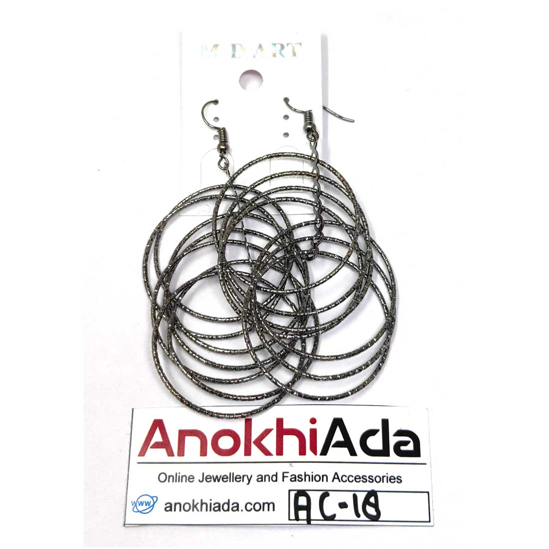 Anokhi Ada Metal Drop and Dangle Earrings for Girls and Women (Silver)-AC-18