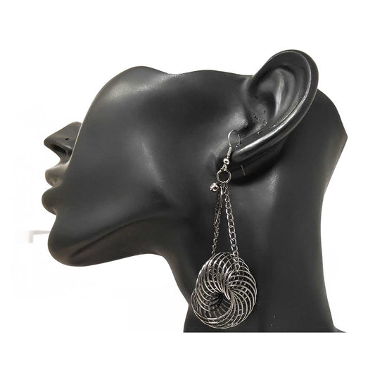 Anokhi Ada Metal Drop and Dangle Earrings for Girls and Women (Silver)-AC-19