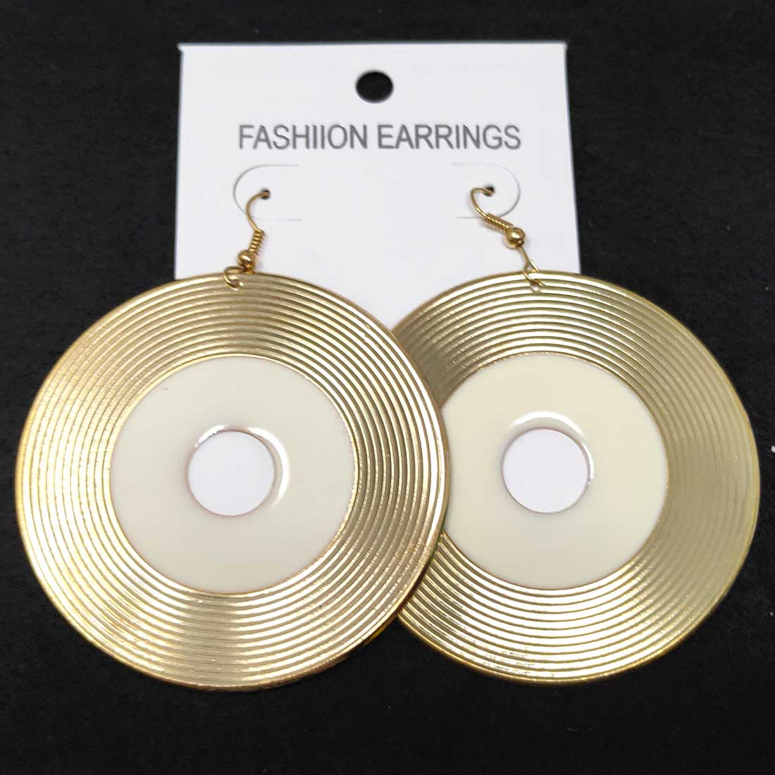 Anokhi Ada Metal Dangle  Earrings for Girls and Women (Golden and White)-AD-07