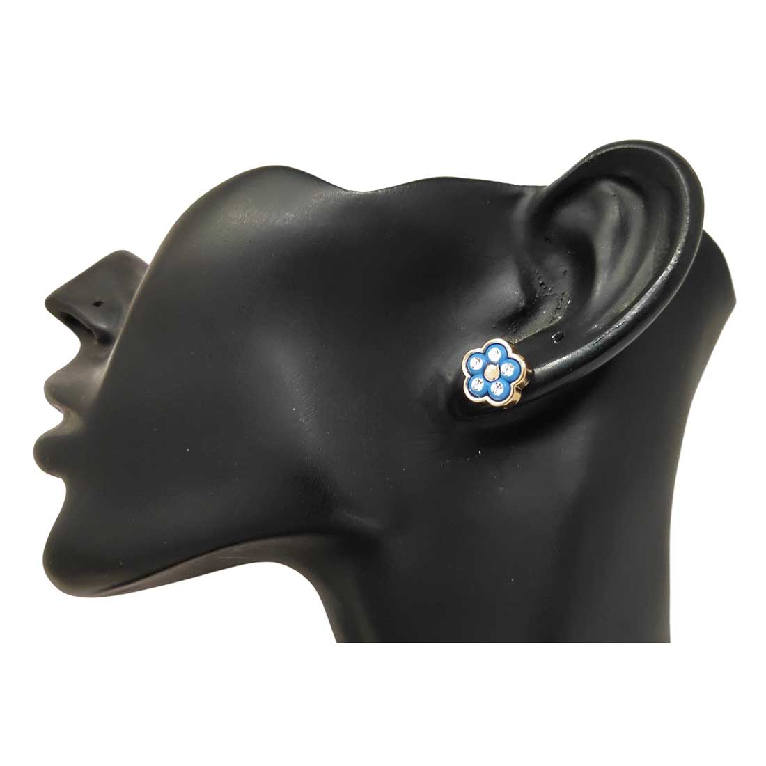 Anokhi Ada Metal Studs Earrings for Girls and Women (Blue )-AD-11