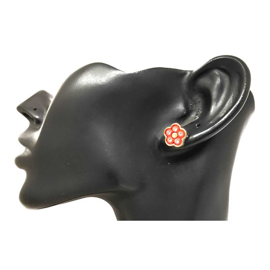 Anokhi Ada Metal Studs Earrings for Girls and Women (Red)-AD-13