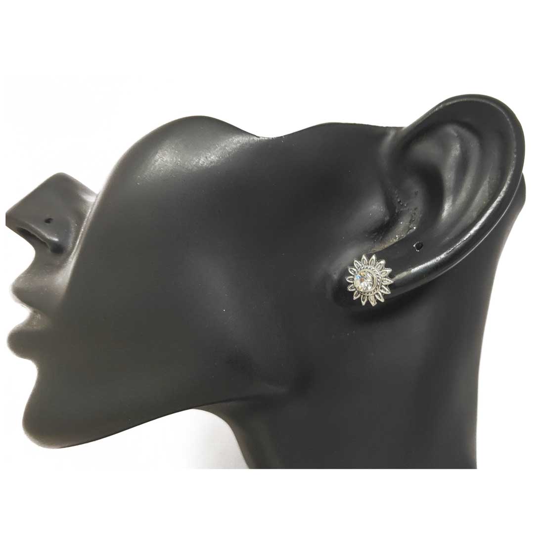 Anokhi Ada Metal Stud Earrings for Girls and Women (Silver)-AG-02